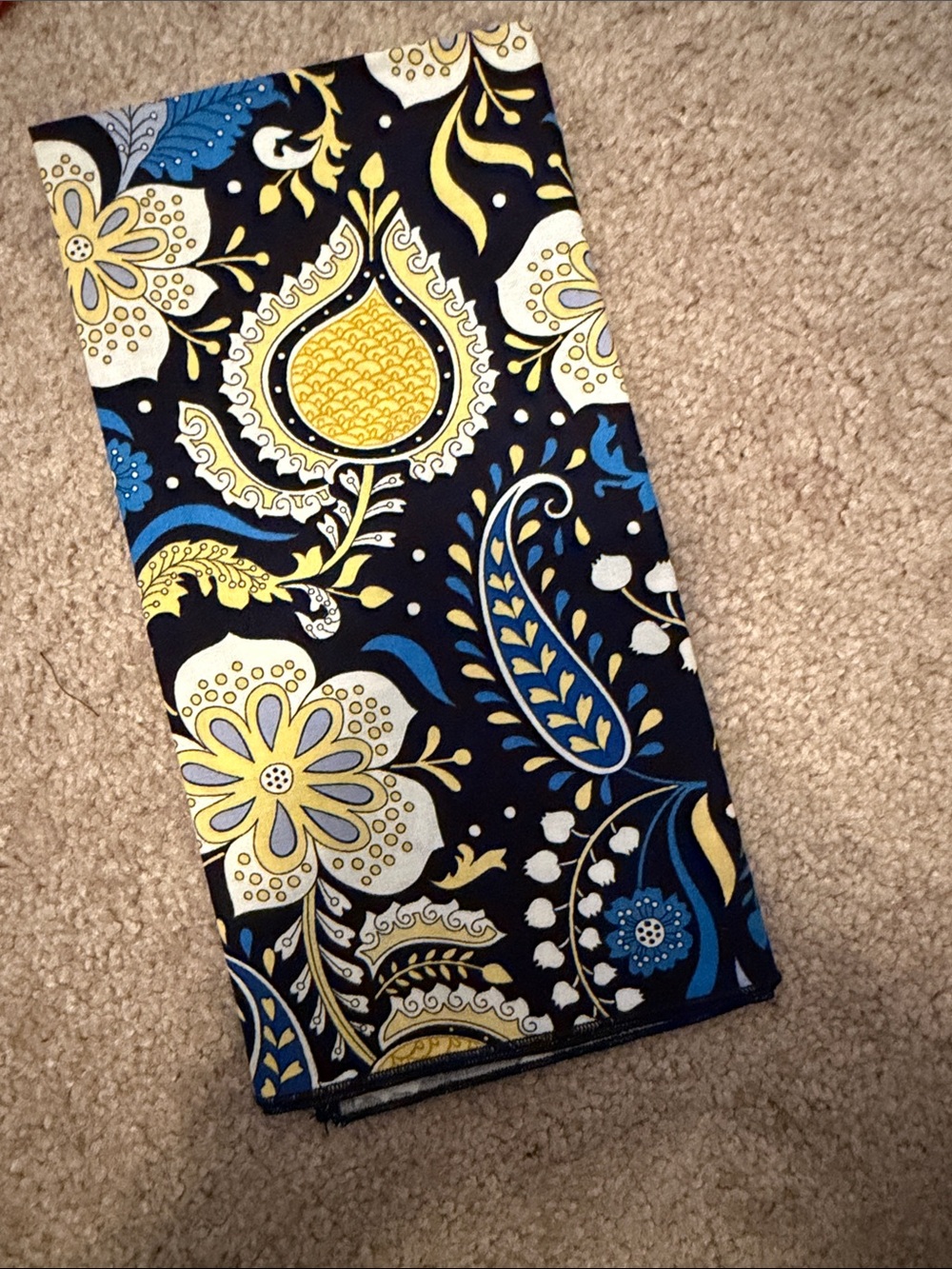 Vera Bradley Navy, Yellow & Blue Floral Fabric Panel